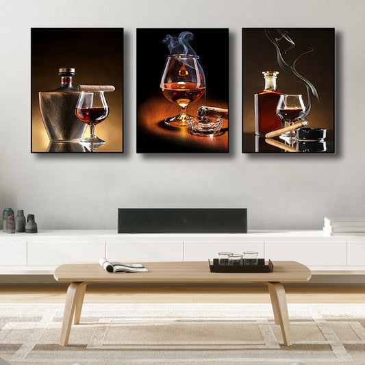 Photography Wines Wall Art Dining Room Drinks Print Canvas in Dark Color, Set of 3 Clearhalo 'Art Gallery' 'Canvas Art' 'Contemporary Art Gallery' 'Modern' Arts' 1760398