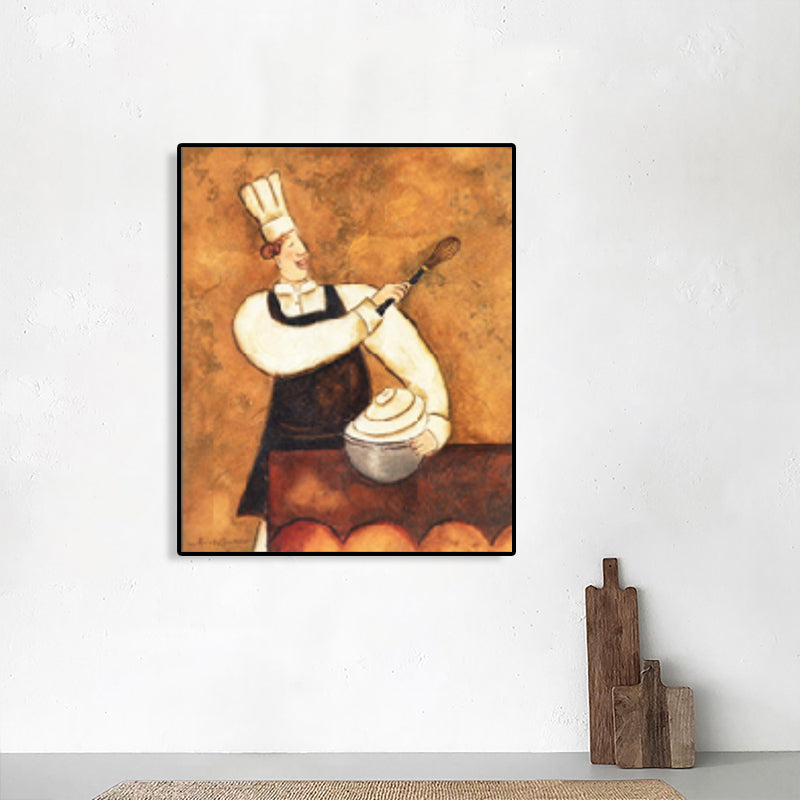 Abstract Expressionism Chief Art Print Cooking Light Color Wall Decor, Multiple Sizes Brown Clearhalo 'Arts' 'Canvas Art' 1760471