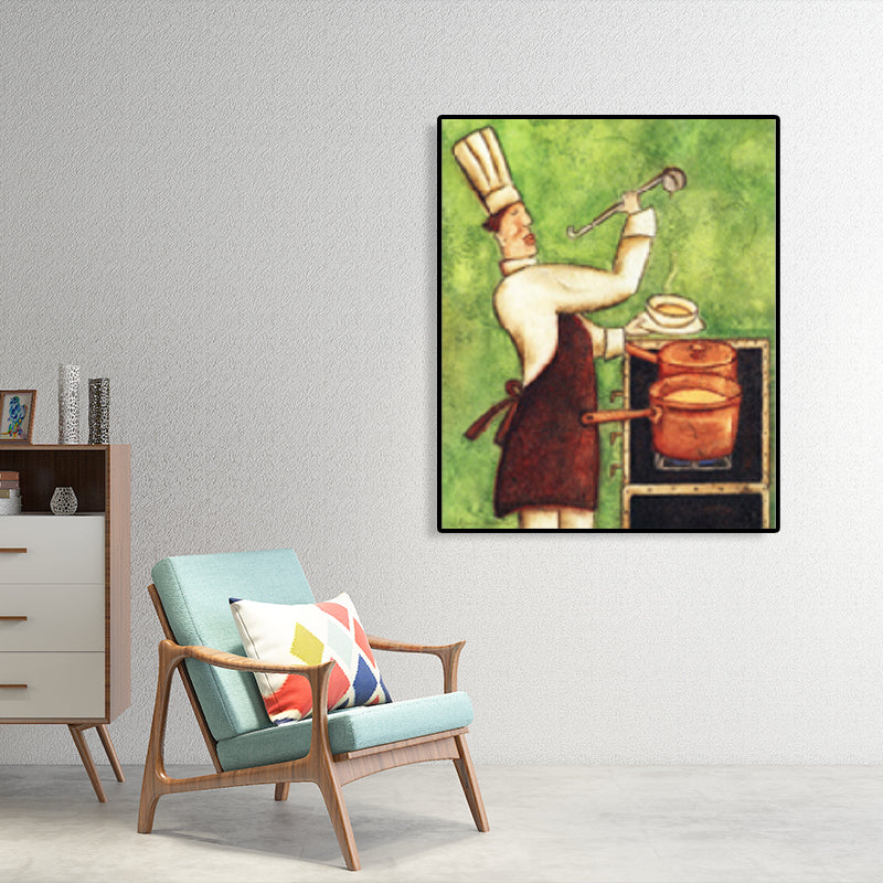Abstract Expressionism Chief Art Print Cooking Light Color Wall Decor, Multiple Sizes Green Clearhalo 'Arts' 'Canvas Art' 1760477