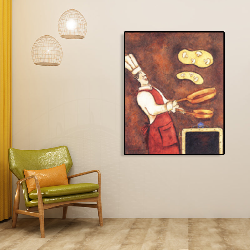 Abstract Expressionism Chief Art Print Cooking Light Color Wall Decor, Multiple Sizes Dark Brown Clearhalo 'Arts' 'Canvas Art' 1760481