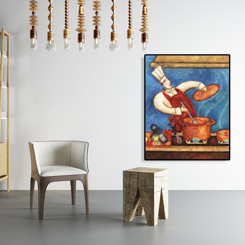 Abstract Expressionism Chief Art Print Cooking Light Color Wall Decor, Multiple Sizes Blue Clearhalo 'Arts' 'Canvas Art' 1760485