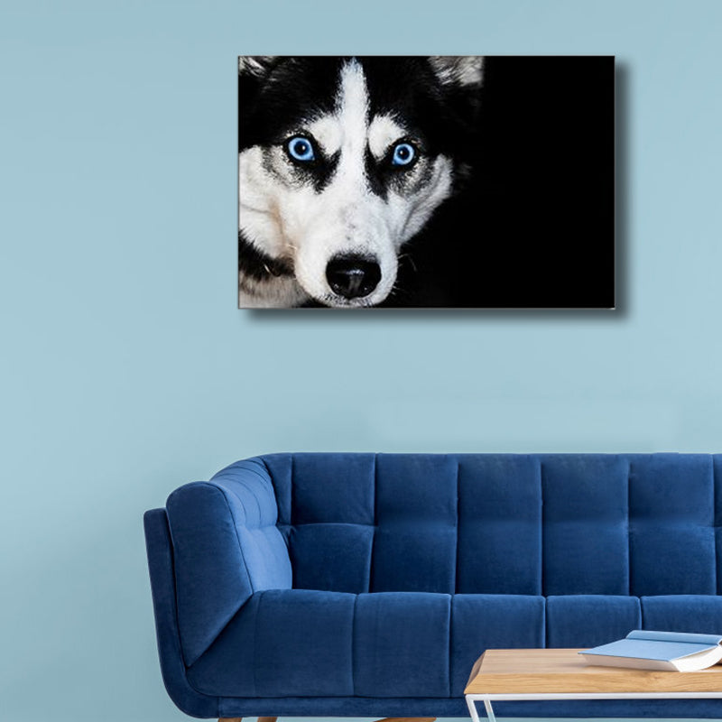 Vintage Pet Dog Canvas Print Light Color Textured Wall Art Decor for Living Room White Clearhalo 'Arts' 'Canvas Art' 1760496