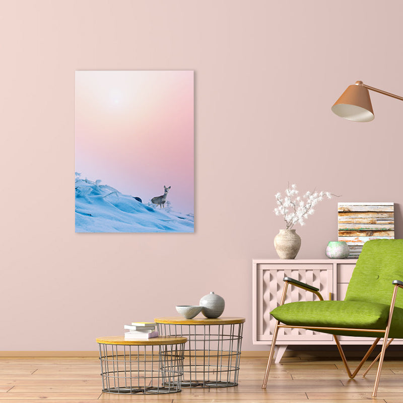 Contemporary Sky Scene Wall Decor Canvas Light Color Natural Landscape Art Print, Multiple Sizes Pink Clearhalo 'Art Gallery' 'Canvas Art' 'Contemporary Art Gallery' 'Modern' Arts' 1760507