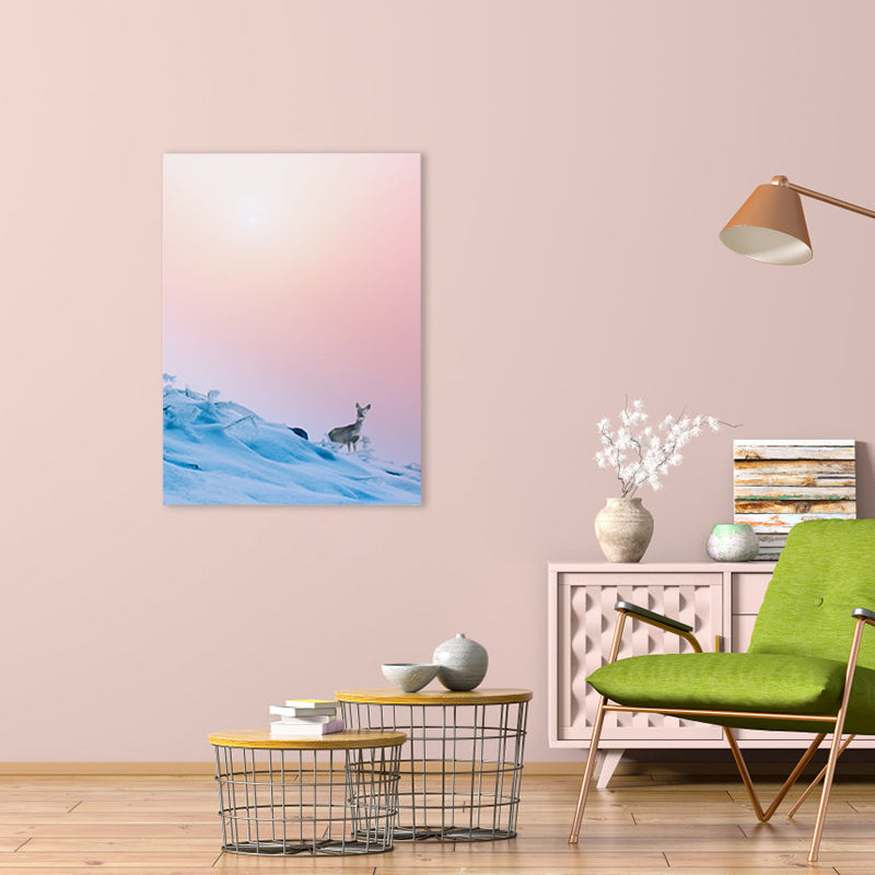 Contemporary Sky Scene Wall Decor Canvas Light Color Natural Landscape Art Print, Multiple Sizes Pink Clearhalo 'Art Gallery' 'Canvas Art' 'Contemporary Art Gallery' 'Modern' Arts' 1760507