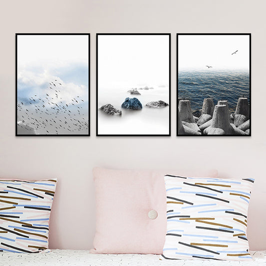 Photograph Nature Scenery Canvas Art Light Color Contemporary Wall Decor for Living Room White Clearhalo 'Art Gallery' 'Canvas Art' 'Coastal Art Gallery' 'Nautical' Arts' 1760511