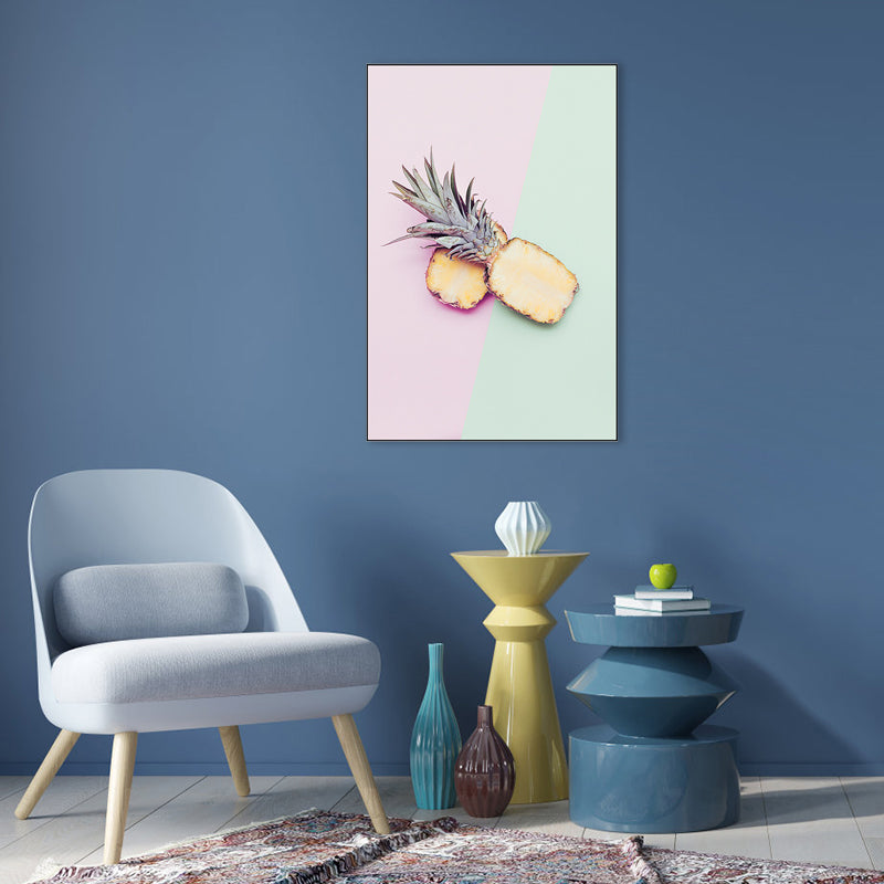 Tasty Fruits Painting for Girls Bedroom in Pastel Color, Multiple Sizes Available Green Clearhalo 'Art Gallery' 'Canvas Art' 'Contemporary Art Gallery' 'Modern' Arts' 1760533