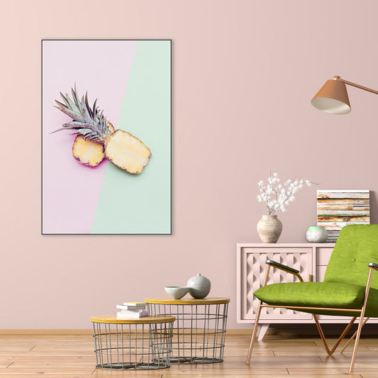 Tasty Fruits Painting for Girls Bedroom in Pastel Color, Multiple Sizes Available Clearhalo 'Art Gallery' 'Canvas Art' 'Contemporary Art Gallery' 'Modern' Arts' 1760534