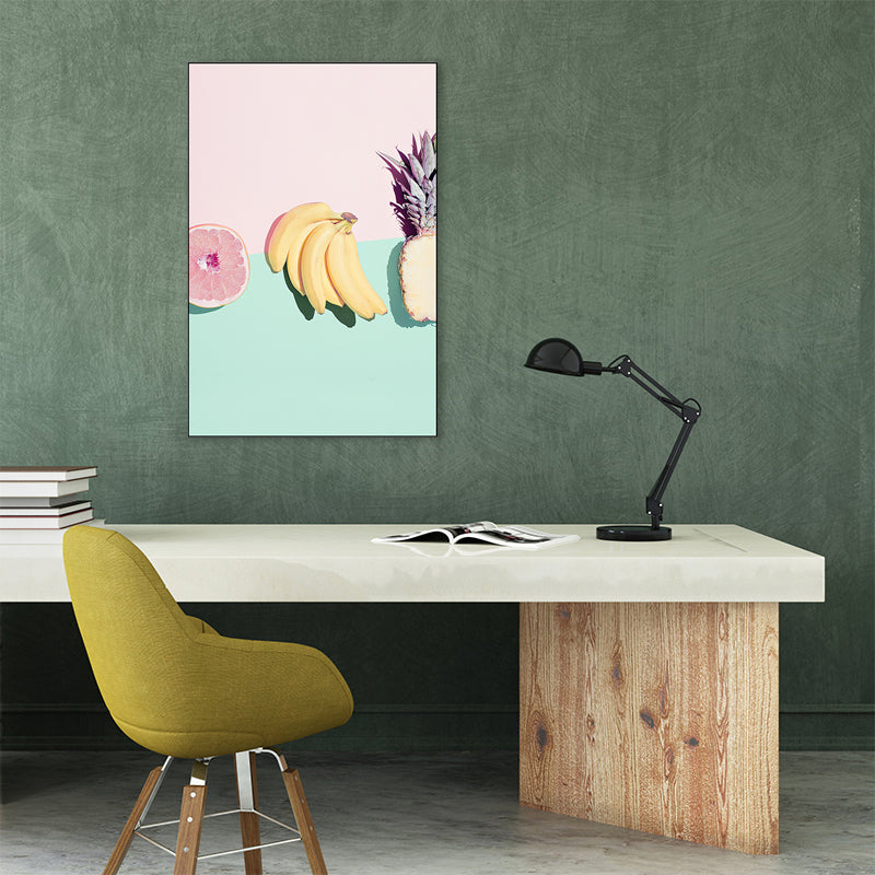 Tasty Fruits Painting for Girls Bedroom in Pastel Color, Multiple Sizes Available Clearhalo 'Art Gallery' 'Canvas Art' 'Contemporary Art Gallery' 'Modern' Arts' 1760539