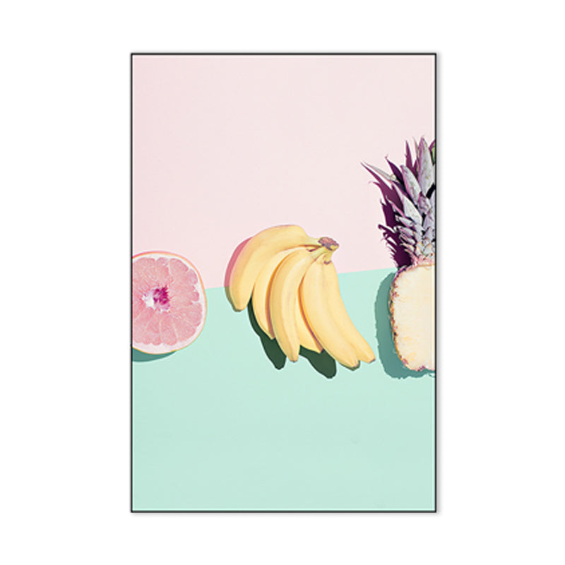 Tasty Fruits Painting for Girls Bedroom in Pastel Color, Multiple Sizes Available Clearhalo 'Art Gallery' 'Canvas Art' 'Contemporary Art Gallery' 'Modern' Arts' 1760540