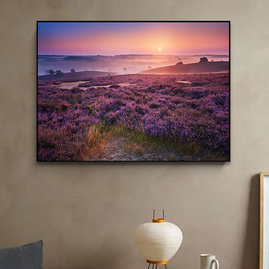 Purple Lavender Field Wall Art Flower Scenery Modern Textured Canvas Print for Bedroom Clearhalo 'Art Gallery' 'Canvas Art' 'Contemporary Art Gallery' 'Modern' Arts' 1760543