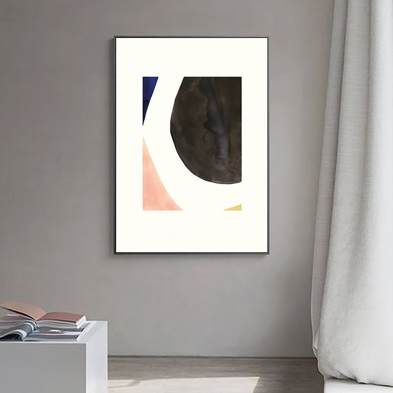 Painting Print Abstract Canvas Art for House Interior, Pastel Color, Multiple Size Options Black Clearhalo 'Arts' 'Canvas Art' 1760564