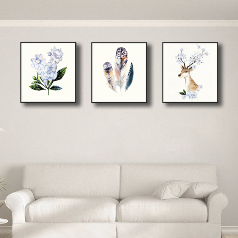 Flora and Fauna Wall Decor for Living Room in Purple, Multiple Sizes, Set of Three Purple Clearhalo 'Arts' 'Canvas Art' 1760576