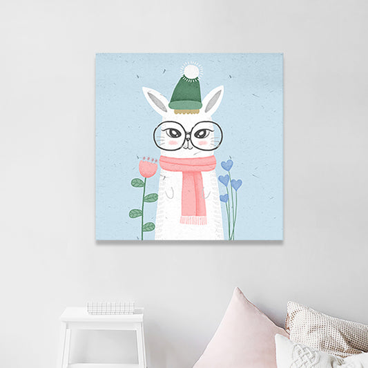 Cute Bear Wall Art Print for Childrens Bedroom, Pastel Color, Multiple Size Options Clearhalo 'Art Gallery' 'Canvas Art' 'Kids' Arts' 1760584