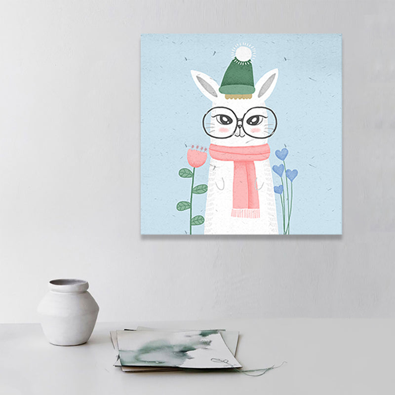 Cute Bear Wall Art Print for Childrens Bedroom, Pastel Color, Multiple Size Options Clearhalo 'Art Gallery' 'Canvas Art' 'Kids' Arts' 1760585