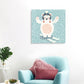 Cute Bear Wall Art Print for Childrens Bedroom, Pastel Color, Multiple Size Options Blue Clearhalo 'Art Gallery' 'Canvas Art' 'Kids' Arts' 1760589