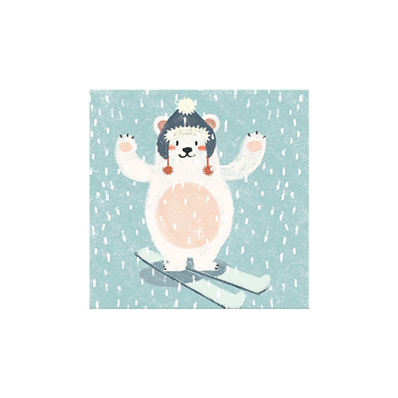 Cute Bear Wall Art Print for Childrens Bedroom, Pastel Color, Multiple Size Options Clearhalo 'Art Gallery' 'Canvas Art' 'Kids' Arts' 1760592