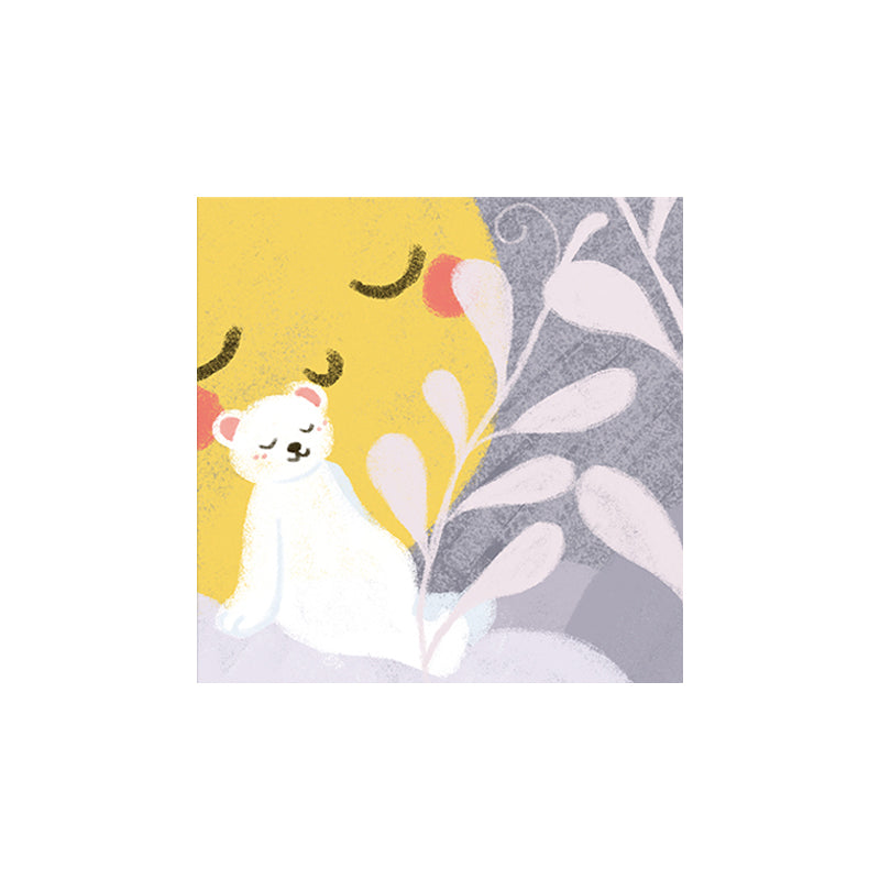 Cute Bear Wall Art Print for Childrens Bedroom, Pastel Color, Multiple Size Options Clearhalo 'Art Gallery' 'Canvas Art' 'Kids' Arts' 1760596