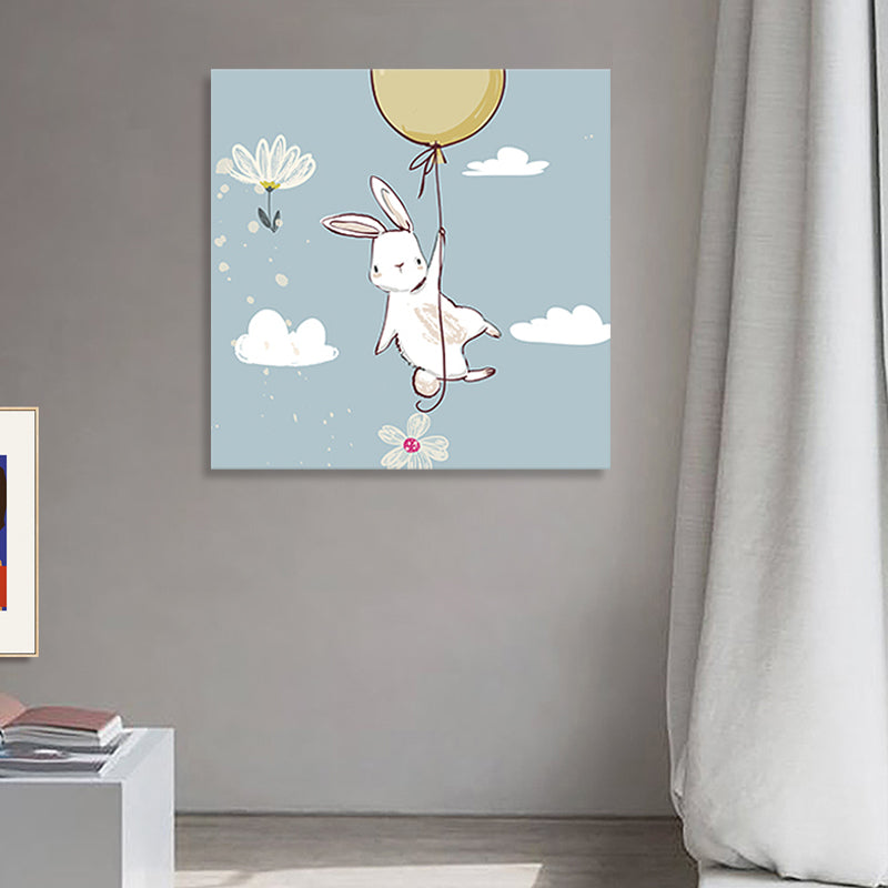 Cute Bear Wall Art Print for Childrens Bedroom, Pastel Color, Multiple Size Options Clearhalo 'Art Gallery' 'Canvas Art' 'Kids' Arts' 1760598