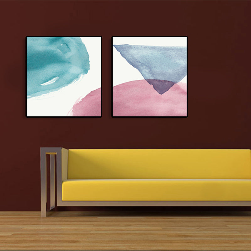 Modern Abstract Geometric Wall Art Soft Color Multi-Piece Canvas Print for Living Room Clearhalo 'Art Gallery' 'Canvas Art' 'Contemporary Art Gallery' 'Modern' Arts' 1760609