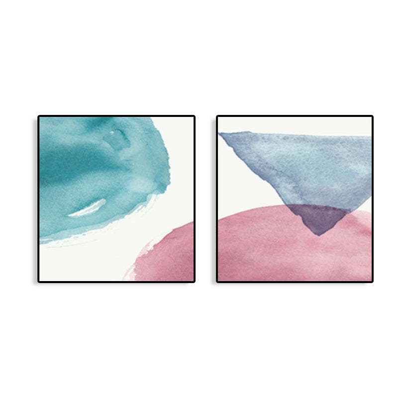 Modern Abstract Geometric Wall Art Soft Color Multi-Piece Canvas Print for Living Room Clearhalo 'Art Gallery' 'Canvas Art' 'Contemporary Art Gallery' 'Modern' Arts' 1760611