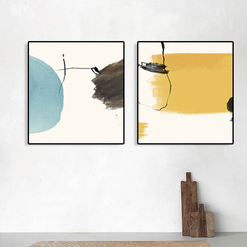 Modern Abstract Geometric Wall Art Soft Color Multi-Piece Canvas Print for Living Room Clearhalo 'Art Gallery' 'Canvas Art' 'Contemporary Art Gallery' 'Modern' Arts' 1760619