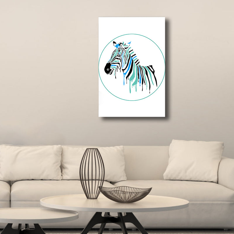 Soft Color Cartoon Print Painting Animal Children's Art Textured Canvas for House Interior Clearhalo 'Art Gallery' 'Canvas Art' 'Kids' Arts' 1760634