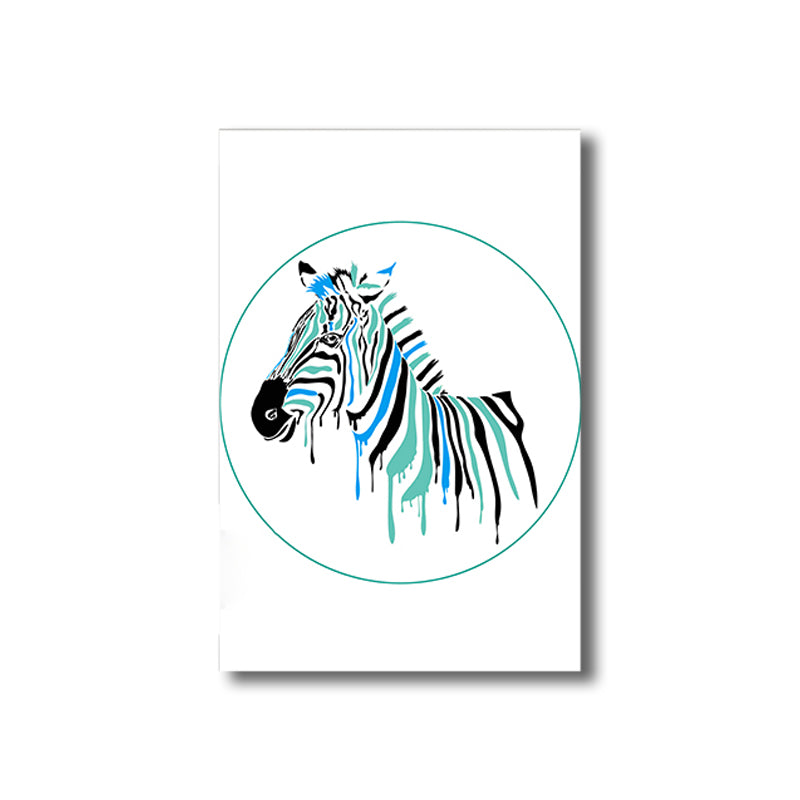 Soft Color Cartoon Print Painting Animal Children's Art Textured Canvas for House Interior Clearhalo 'Art Gallery' 'Canvas Art' 'Kids' Arts' 1760635