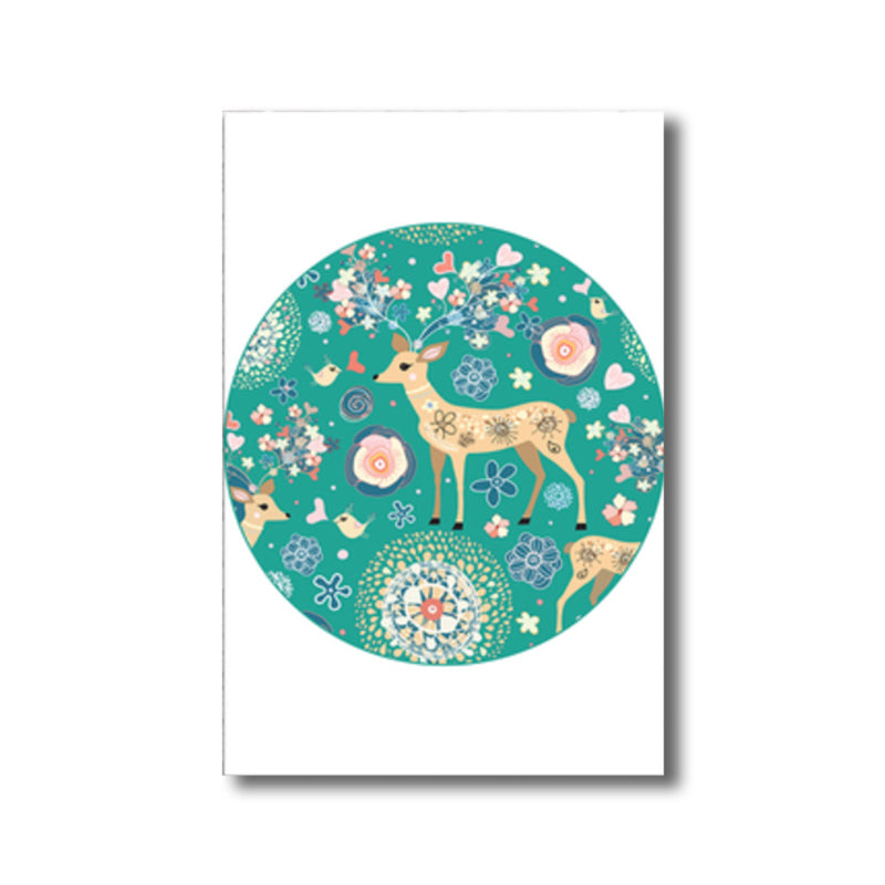 Soft Color Cartoon Print Painting Animal Children's Art Textured Canvas for House Interior Clearhalo 'Art Gallery' 'Canvas Art' 'Kids' Arts' 1760642