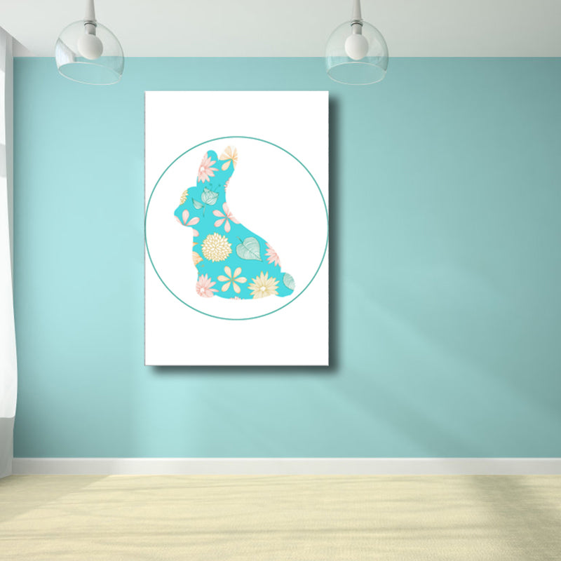 Soft Color Cartoon Print Painting Animal Children's Art Textured Canvas for House Interior Clearhalo 'Art Gallery' 'Canvas Art' 'Kids' Arts' 1760644