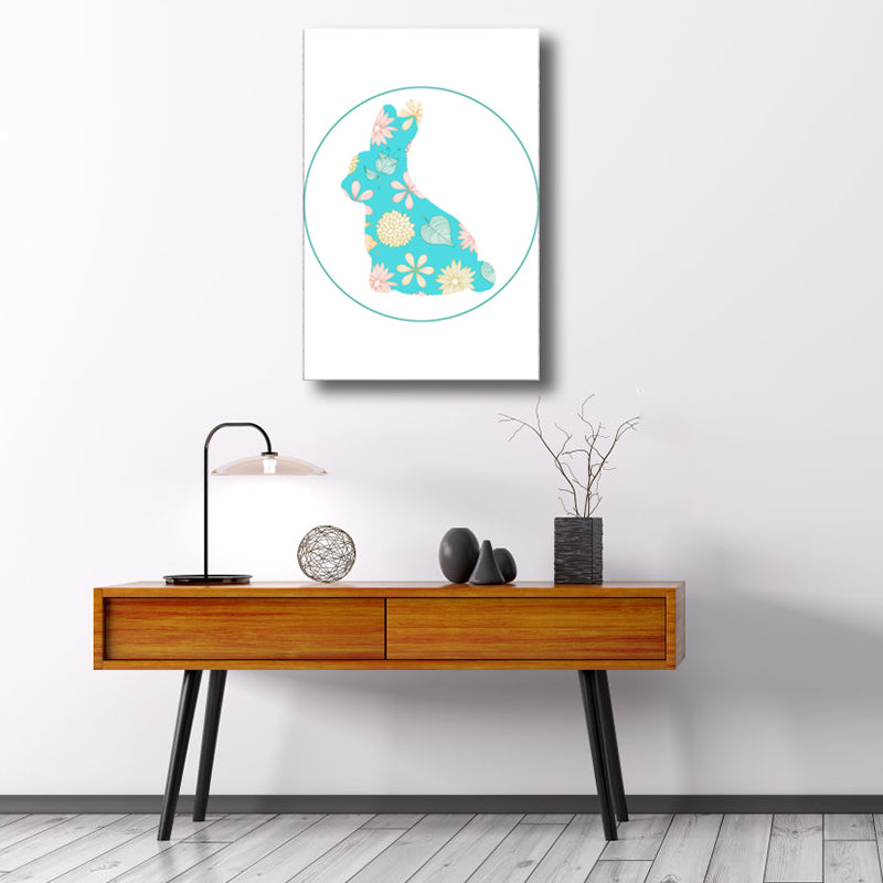 Soft Color Cartoon Print Painting Animal Children's Art Textured Canvas for House Interior Clearhalo 'Art Gallery' 'Canvas Art' 'Kids' Arts' 1760645
