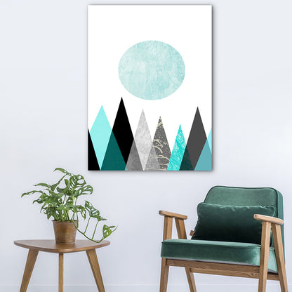 Pastel Color Nordic Wrapped Canvas Morning Mountains Wall Art Decor for Living Room Green Clearhalo 'Arts' 'Canvas Art' 1760647