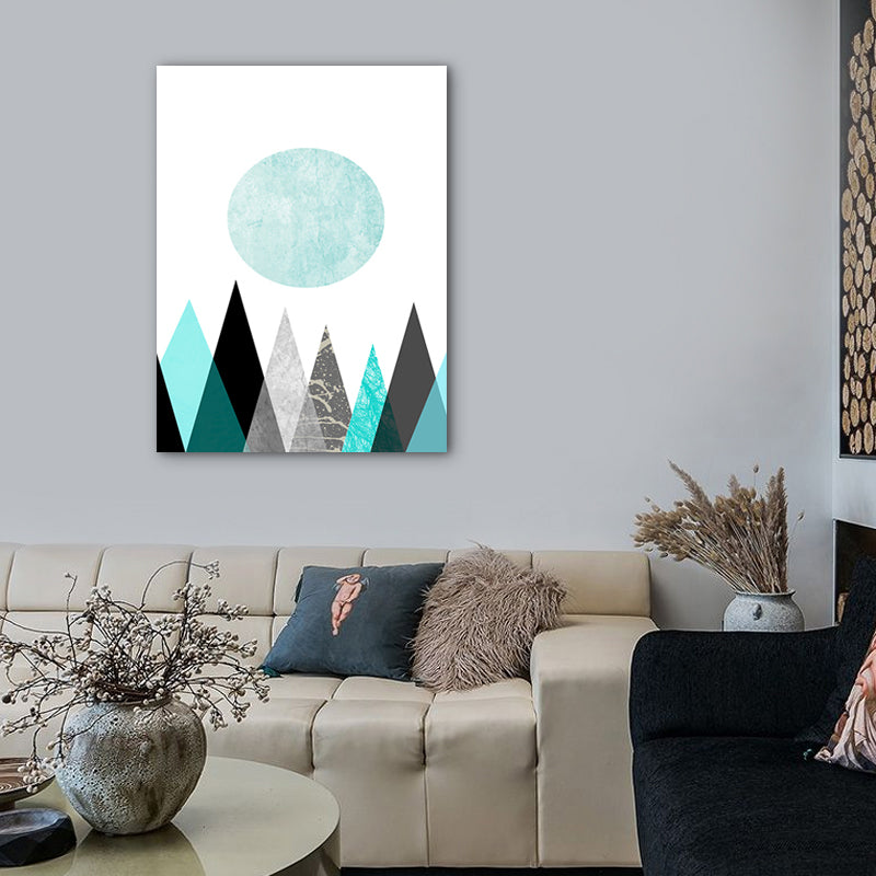 Pastel Color Nordic Wrapped Canvas Morning Mountains Wall Art Decor for Living Room Clearhalo 'Arts' 'Canvas Art' 1760648