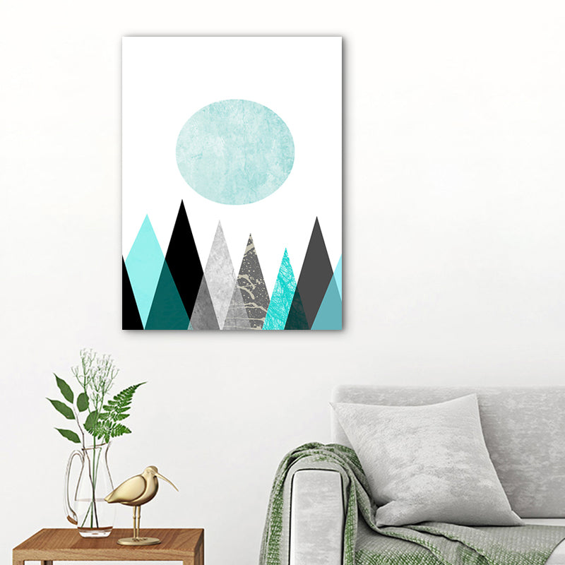 Pastel Color Nordic Wrapped Canvas Morning Mountains Wall Art Decor for Living Room Clearhalo 'Arts' 'Canvas Art' 1760649