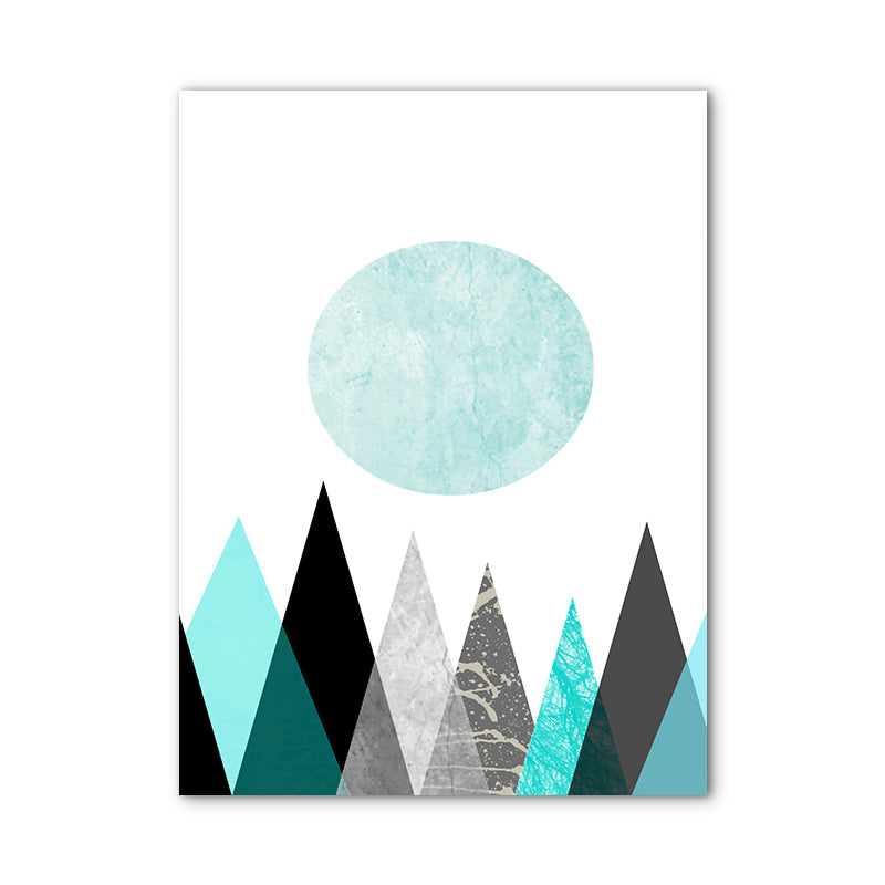 Pastel Color Nordic Wrapped Canvas Morning Mountains Wall Art Decor for Living Room Clearhalo 'Arts' 'Canvas Art' 1760650