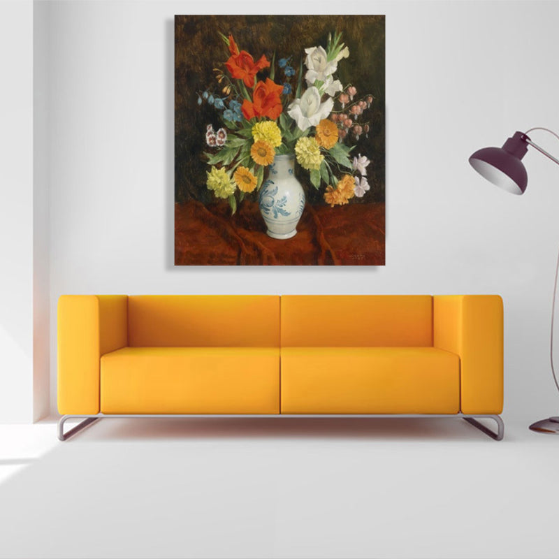Light Color Flower Arrangement Canvas Impressionism Textured Wall Decor for Living Room Clearhalo 'Arts' 'Canvas Art' 1760681