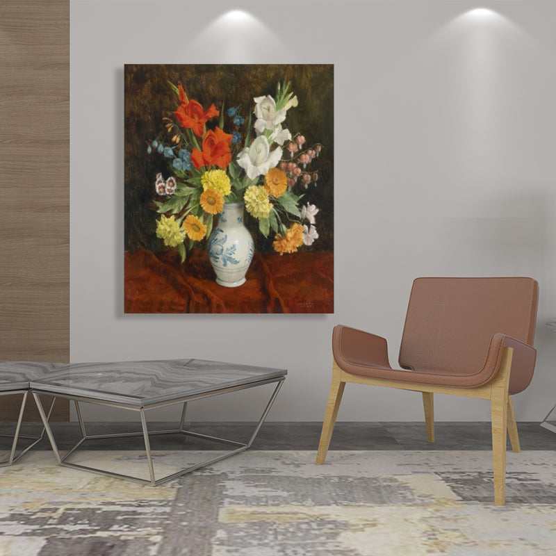 Light Color Flower Arrangement Canvas Impressionism Textured Wall Decor for Living Room Clearhalo 'Arts' 'Canvas Art' 1760682