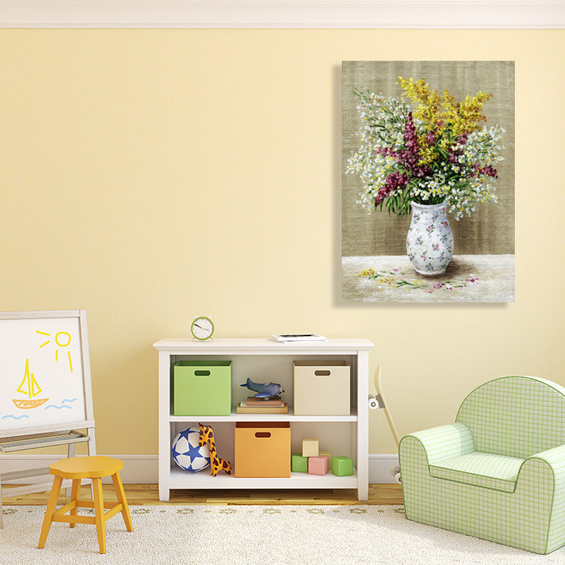 Light Color Flower Arrangement Canvas Impressionism Textured Wall Decor for Living Room Clearhalo 'Arts' 'Canvas Art' 1760692