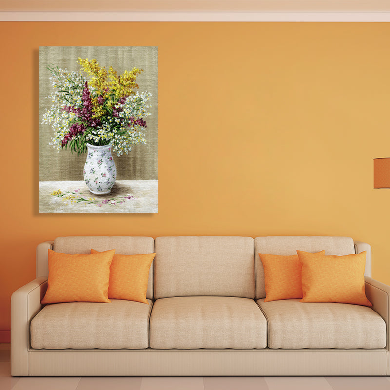 Light Color Flower Arrangement Canvas Impressionism Textured Wall Decor for Living Room Clearhalo 'Arts' 'Canvas Art' 1760693
