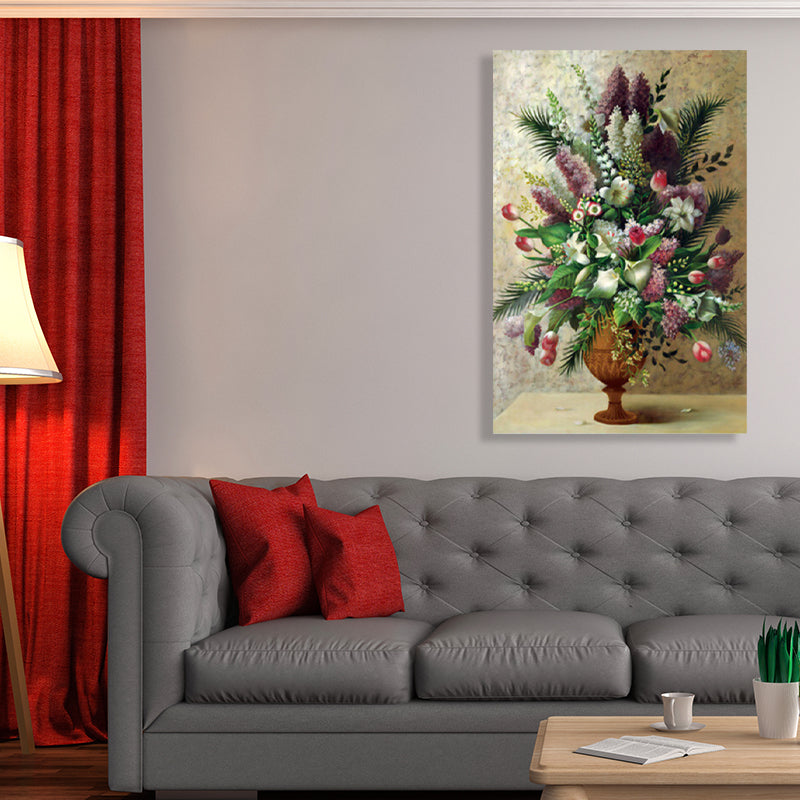 Light Color Flower Arrangement Canvas Impressionism Textured Wall Decor for Living Room Purple Clearhalo 'Arts' 'Canvas Art' 1760695