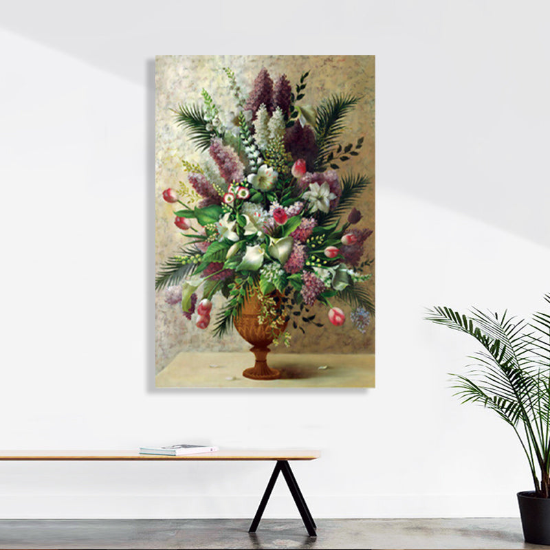 Light Color Flower Arrangement Canvas Impressionism Textured Wall Decor for Living Room Clearhalo 'Arts' 'Canvas Art' 1760696
