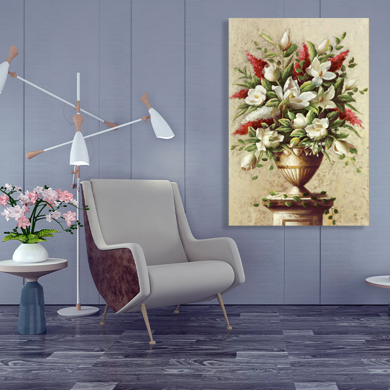 Light Color Flower Arrangement Canvas Impressionism Textured Wall Decor for Living Room Clearhalo 'Arts' 'Canvas Art' 1760700
