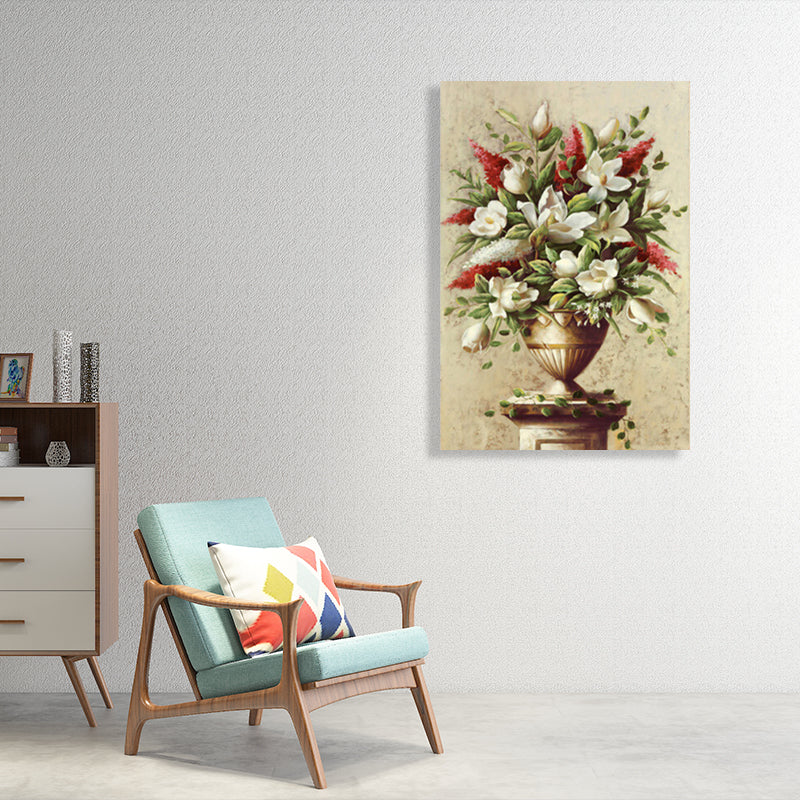 Light Color Flower Arrangement Canvas Impressionism Textured Wall Decor for Living Room Clearhalo 'Arts' 'Canvas Art' 1760701