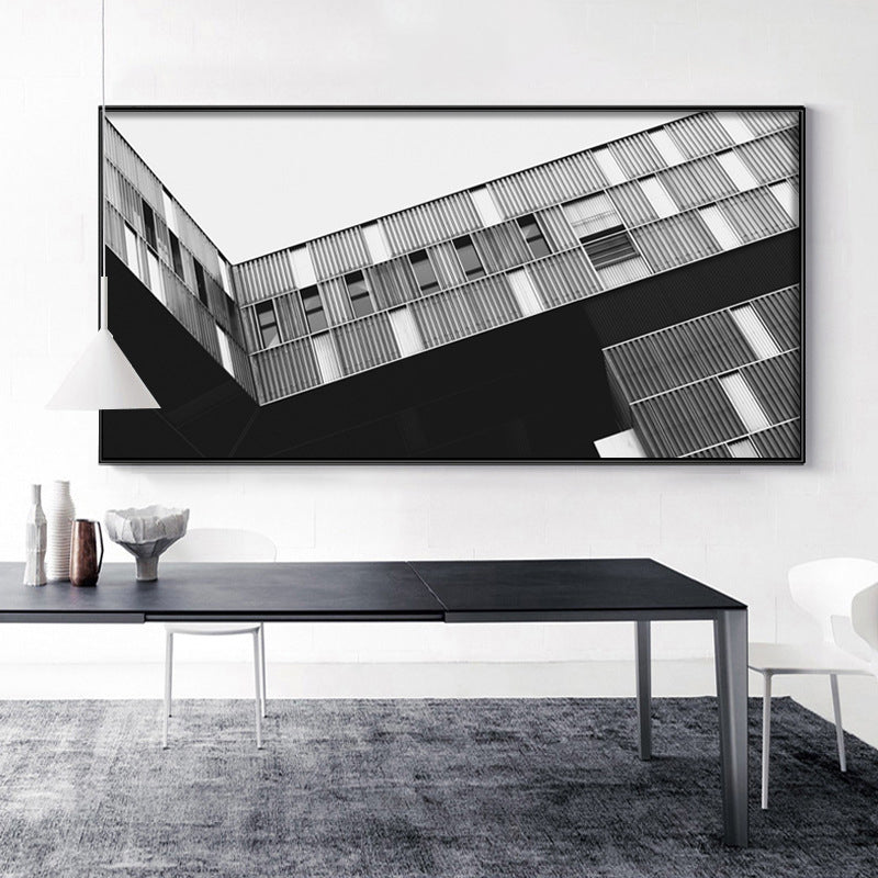 Modern High-Rises View Canvas Print Light Color Textured Wall Decor for Dining Room Grey Clearhalo 'Art Gallery' 'Canvas Art' 'Contemporary Art Gallery' 'Modern' Arts' 1760726