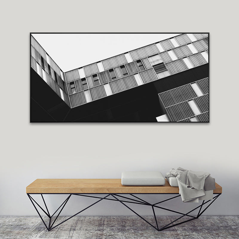 Modern High-Rises View Canvas Print Light Color Textured Wall Decor for Dining Room Clearhalo 'Art Gallery' 'Canvas Art' 'Contemporary Art Gallery' 'Modern' Arts' 1760727