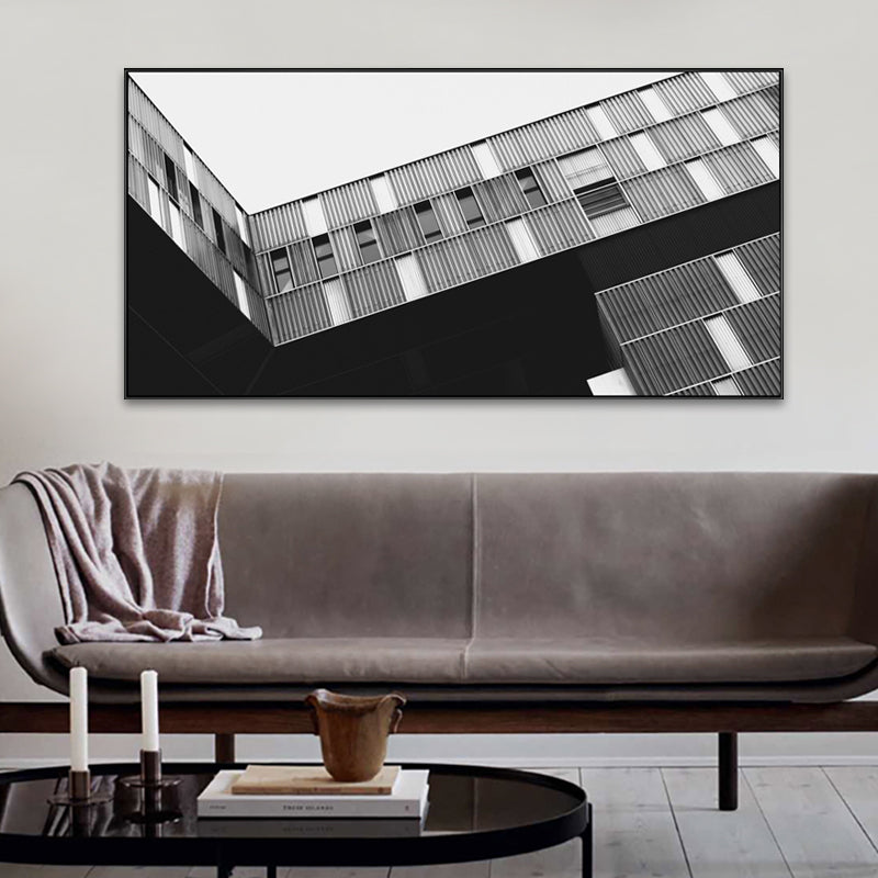 Modern High-Rises View Canvas Print Light Color Textured Wall Decor for Dining Room Clearhalo 'Art Gallery' 'Canvas Art' 'Contemporary Art Gallery' 'Modern' Arts' 1760728