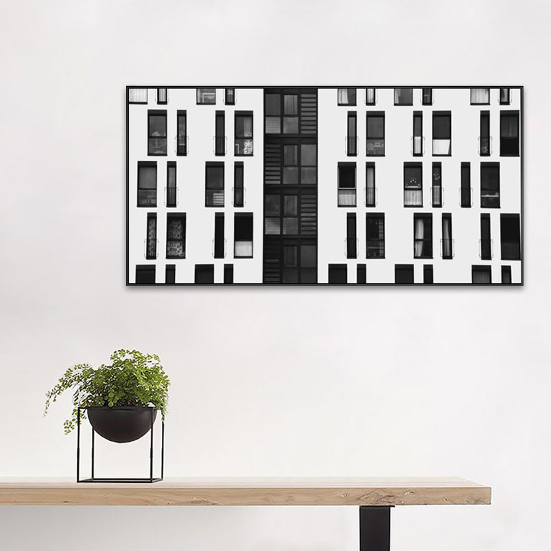 Modern High-Rises View Canvas Print Light Color Textured Wall Decor for Dining Room Light Gray Clearhalo 'Art Gallery' 'Canvas Art' 'Contemporary Art Gallery' 'Modern' Arts' 1760733