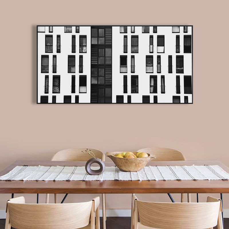 Modern High-Rises View Canvas Print Light Color Textured Wall Decor for Dining Room Clearhalo 'Art Gallery' 'Canvas Art' 'Contemporary Art Gallery' 'Modern' Arts' 1760735
