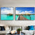 Tropics Sea Bridge Scenery Canvas Pastel Color Multi-Piece Wall Art Print for Living Room Blue Clearhalo 'Art Gallery' 'Canvas Art' 'Contemporary Art Gallery' 'Modern' Arts' 1760752
