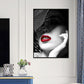 Soft Color Vintage Canvas Hatted Girl Painting for Dining Room, Multiple Sizes Options Clearhalo 'Arts' 'Canvas Art' 1760813