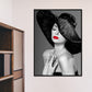 Soft Color Vintage Canvas Hatted Girl Painting for Dining Room, Multiple Sizes Options Grey Clearhalo 'Arts' 'Canvas Art' 1760819